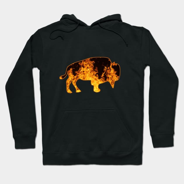 Fire Bull, Firey Musk Ox Texture Hoodie by Salaar Design Hub